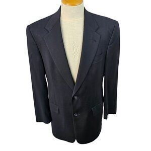 Hart Schaffner Marx Gold Trumpeter 2 Button Sport Coat 3.5" Notch Lapel 38R Navy